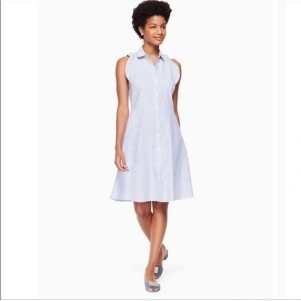 Kate Spade Ruffle Poplin Stripe Dress